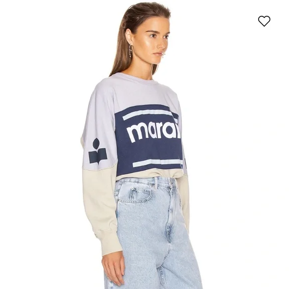 Isabel Marant Etoile Colorblock Gallian Sweater Light Blue Sz 40/L - Picture 3 of 15